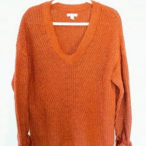 Brown/Orange Crochet Sweater